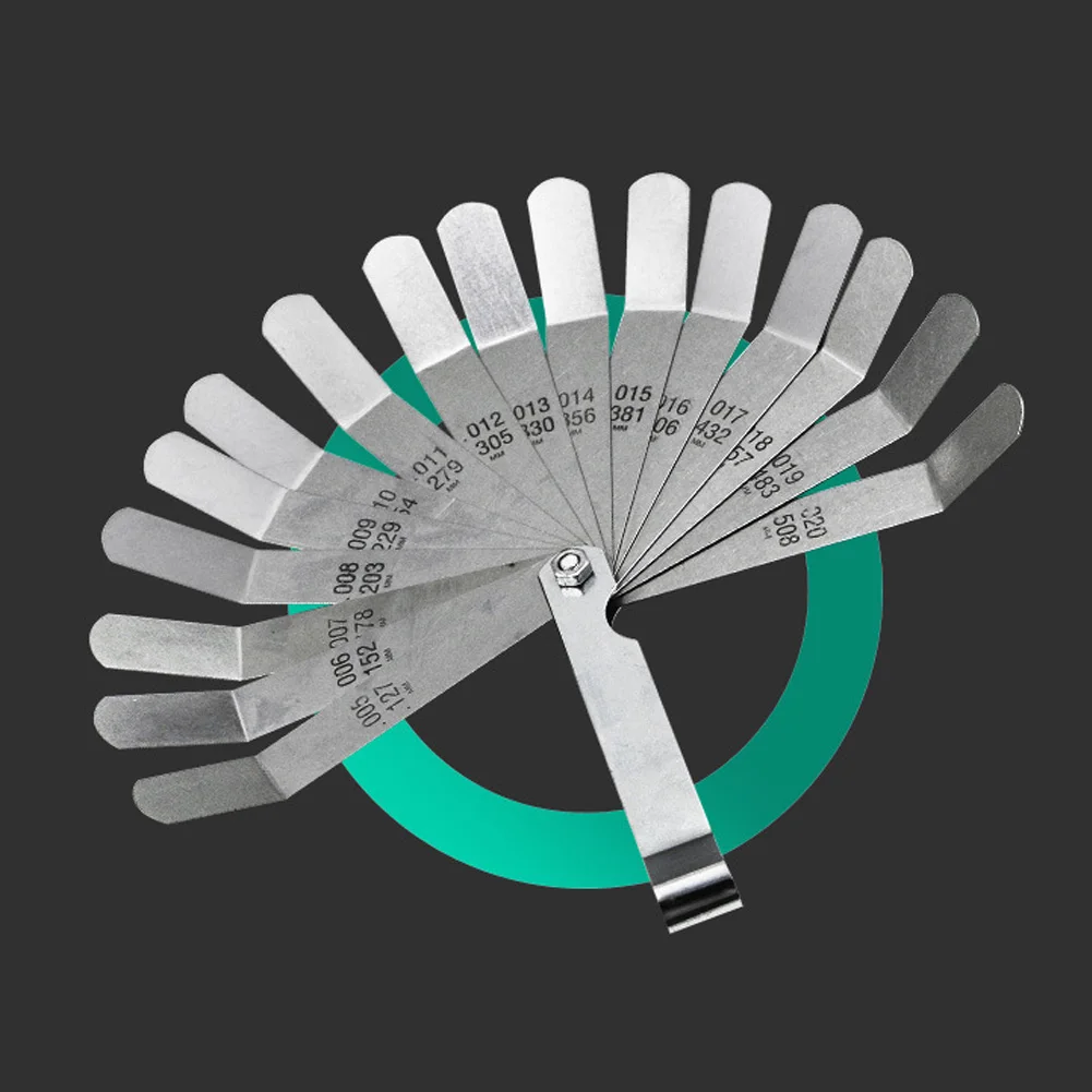 16 Blades Railway Automobile High Precision Measurement Tool Manufacturing Feeler Useful Stainless Steel Metric Imperial Gauge
16 Blades Railway Automobile High Precision Measurement Tool Manufacturing Feeler Useful Stainless Steel Metric Imperial Gauge