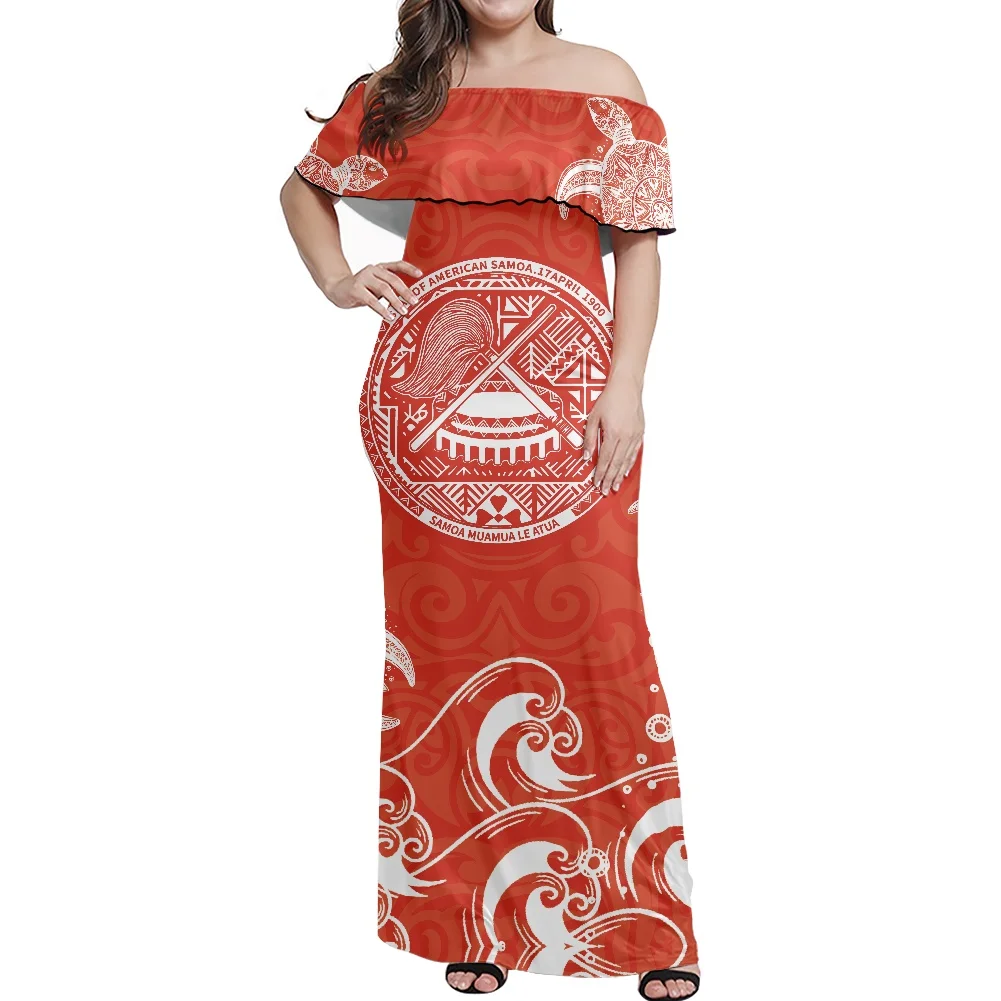 Polynesian Tribe New Temperament Strapless Red Maxi Dress Samoan Ladies Ruffled Off Shoulder Sundress Summer Casual Dress
Polynesian Tribe New Temperament Strapless Red Maxi Dress Samoan Ladies Ruffled Off Shoulder Sundress Summer Casual Dress