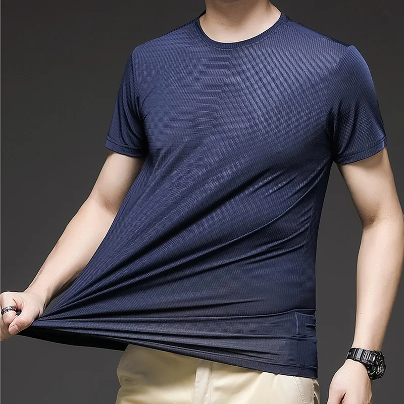 High Elasticity Breathable T-Shirts Men Summer Short Sleeve Casual T-Shirt Social Round Neck Tees Tops Streetwear Men Clothing
High Elasticity Breathable T-Shirts Men Summer Short Sleeve Casual T-Shirt Social Round Neck Tees Tops Streetwear Men Clothing