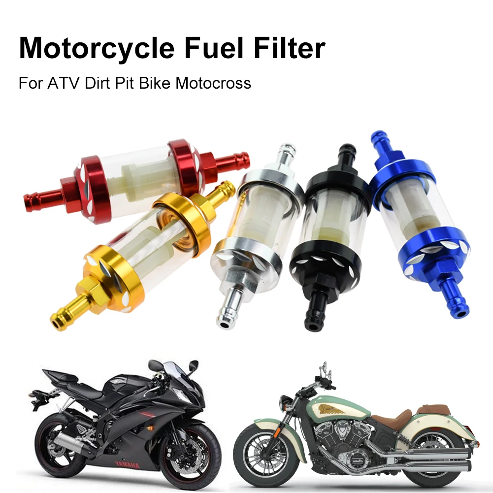 8mm Universal Motorcycle Fuel Filter CNC Aluminum Alloy Glass Gas Fuel Gasoline Oil Filter for ATV Dirt Pit Off-Road Accessories
8mm Universal Motorcycle Fuel Filter CNC Aluminum Alloy Glass Gas Fuel Gasoline Oil Filter for ATV Dirt Pit Off-Road Accessories