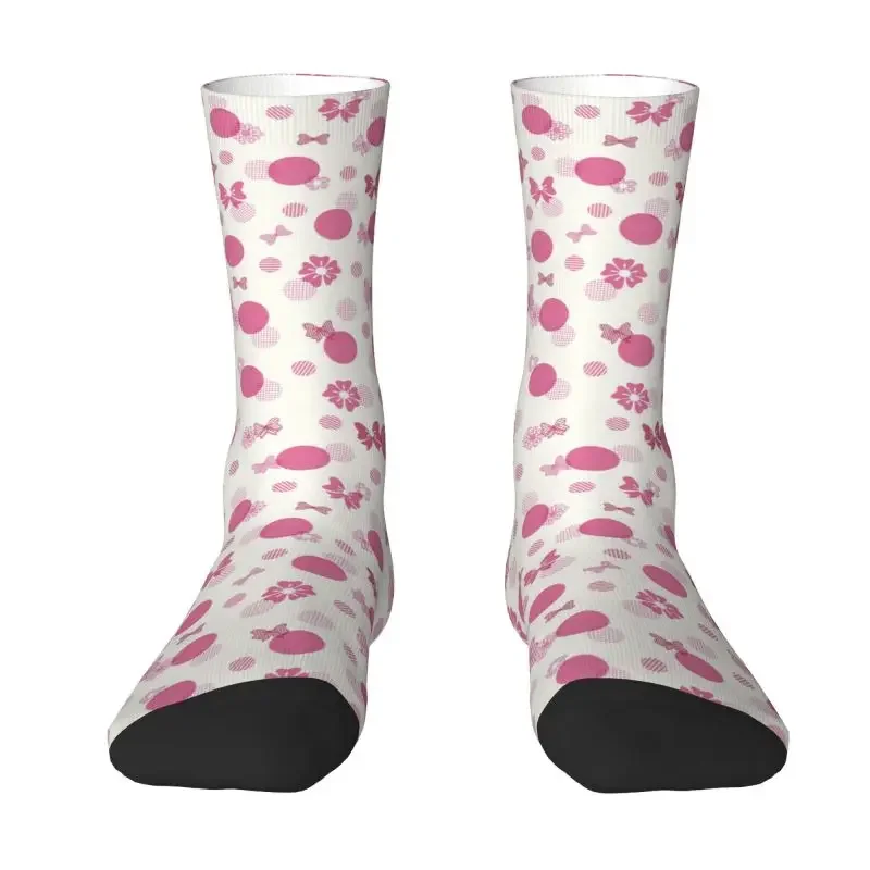 

Funny Cartoon Minnie Red Pink Socks Women Men Warm 3D Printing Polka Dot Bow Mouse Basketball Sports Socks