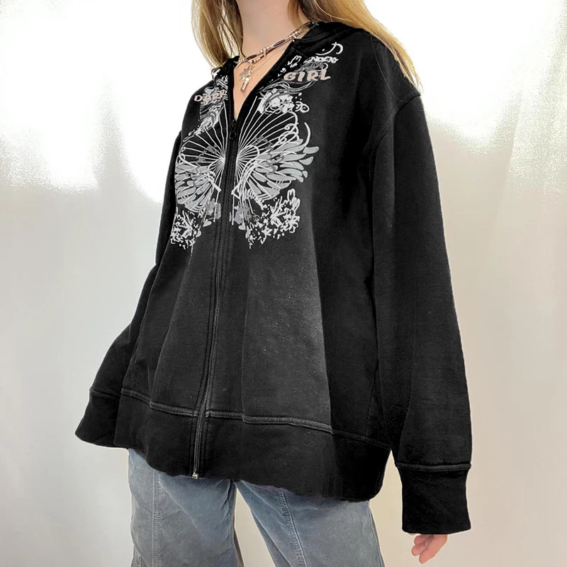 Fashion New Women Zipper Hooded Sweatshirt Long Sleeve Vintage Pattern Printed Loose Hoodies Coat Brown Black Navy Casual S M L
Fashion New Women Zipper Hooded Sweatshirt Long Sleeve Vintage Pattern Printed Loose Hoodies Coat Brown Black Navy Casual S M L