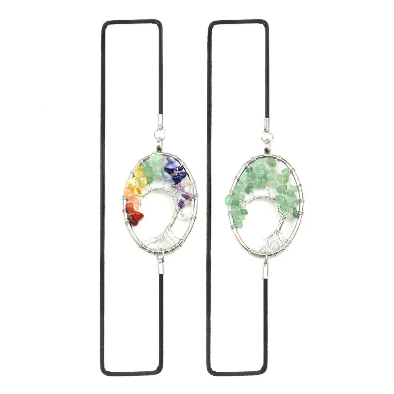 Oval Silver Copper Wire Wrap Gravel Bent Tree Of Life Stretch Bookmark Gift Colorful Reiki Healthy Mineral Crystal Bookmark
Oval Silver Copper Wire Wrap Gravel Bent Tree Of Life Stretch Bookmark Gift Colorful Reiki Healthy Mineral Crystal Bookmark