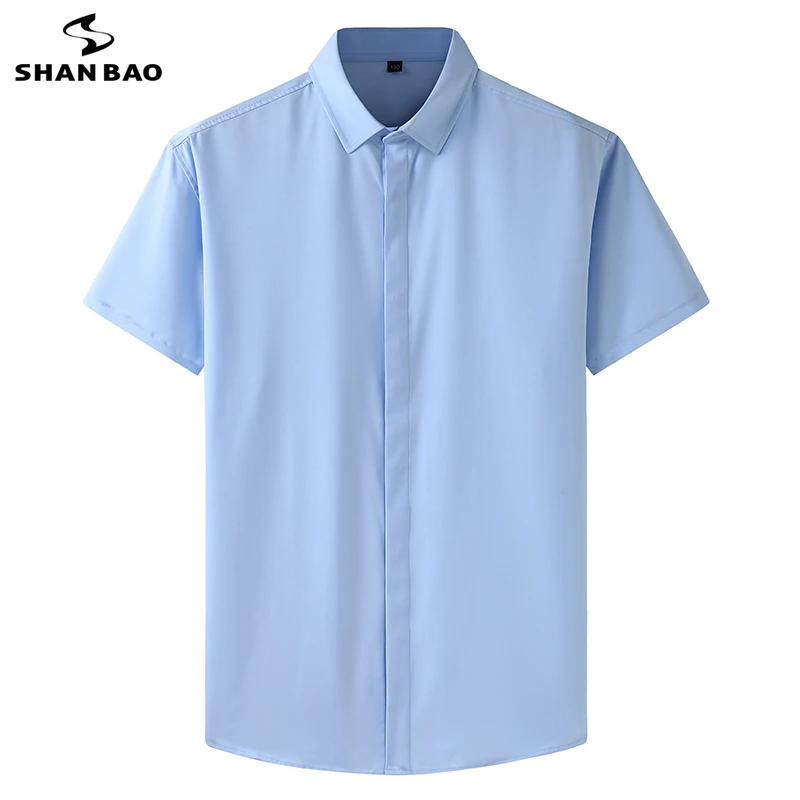 SHAN BAO 2022 Summer Brand Men's Loose Short Sleeve Shirts Classic Hidden Buttons Business Casual Plus Size Office Thin Shirts
SHAN BAO 2022 Summer Brand Men's Loose Short Sleeve Shirts Classic Hidden Buttons Business Casual Plus Size Office Thin Shirts
