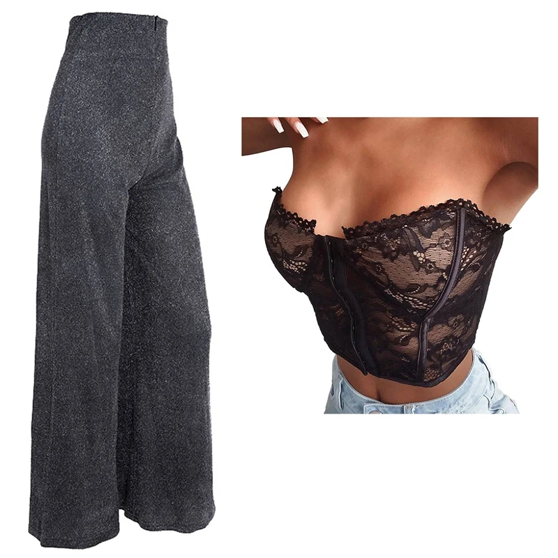 Women's Side Slim Fit Fashionable Tunic Waist With Women's Silver Sequined High Waist Wide Leg Pants
Women's Side Slim Fit Fashionable Tunic Waist With Women's Silver Sequined High Waist Wide Leg Pants