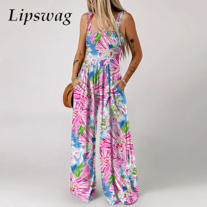 Casual Fashion Simple Women Jumpsuit Summer Sleeveless Straps Pocket Romper Female Vintage Loose Wide Leg Overalls Playsuit 2023
Casual Fashion Simple Women Jumpsuit Summer Sleeveless Straps Pocket Romper Female Vintage Loose Wide Leg Overalls Playsuit 2023