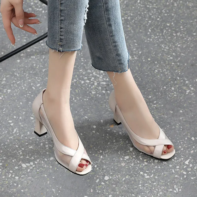 Women's Shoes 2022 Summer New High Heel Sandals Fashion Banquet Party Women Sandals Beach Slippers Mesh Transparent Dress Shoes
Women's Shoes 2022 Summer New High Heel Sandals Fashion Banquet Party Women Sandals Beach Slippers Mesh Transparent Dress Shoes
