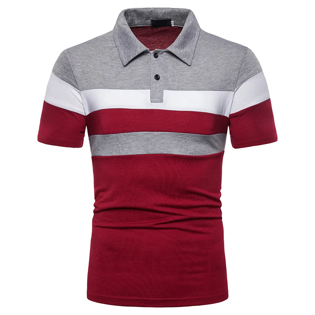 Richkeda Store Men Polo Shirt Short Sleeve Polo Shirt Chest Three Stripe Color Stitching Top Comfortable Beach Lapel Men's Top
Richkeda Store Men Polo Shirt Short Sleeve Polo Shirt Chest Three Stripe Color Stitching Top Comfortable Beach Lapel Men's Top