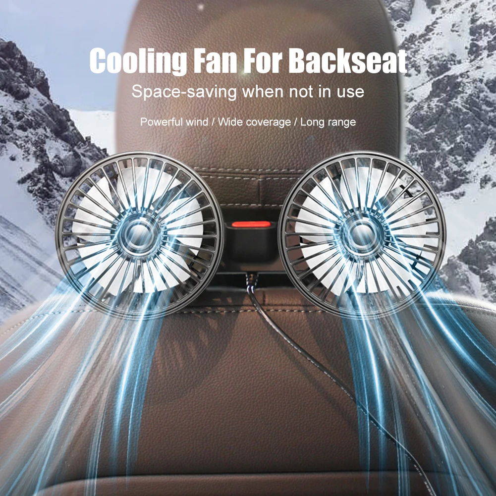 Universal Car Fan Double Head USB Powered Car Cooling Fan for Backseat Headrest Fan 3 Gear 360-Degree Adjustable for Car Truck
Universal Car Fan Double Head USB Powered Car Cooling Fan for Backseat Headrest Fan 3 Gear 360-Degree Adjustable for Car Truck