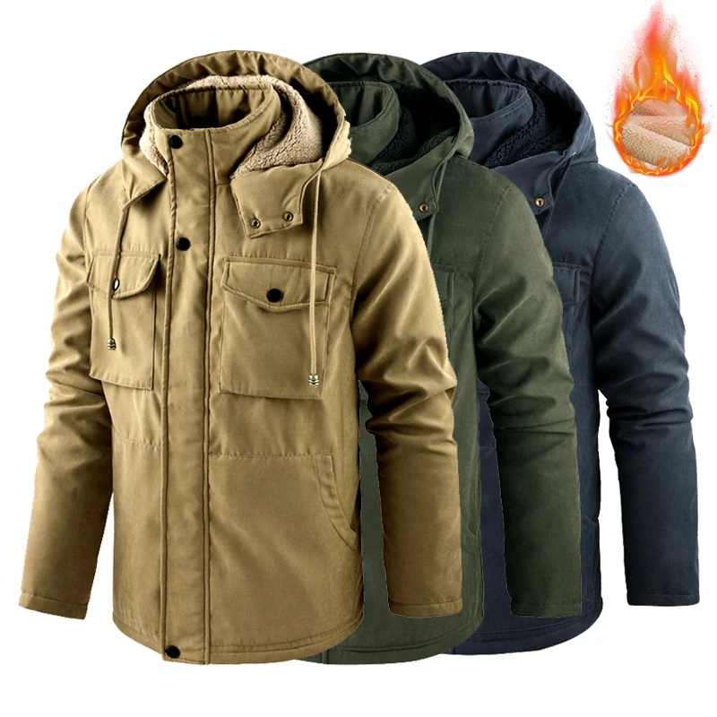 The Latest Winter Men's Warm Thick Fleece Bomber Lined Jacket Casual Military Cotton Jacket Cargo Hooded Parkas Outdoor Coats
The Latest Winter Men's Warm Thick Fleece Bomber Lined Jacket Casual Military Cotton Jacket Cargo Hooded Parkas Outdoor Coats