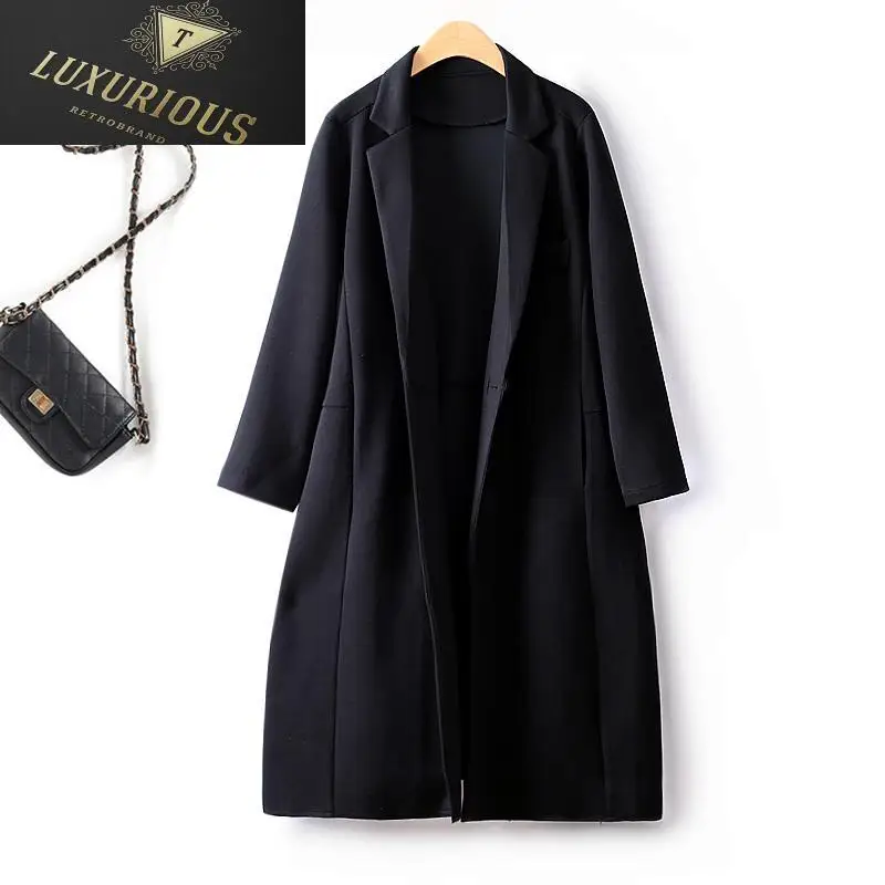 Женская Длинная ветровка, двубортная хлопковая ветровка с отложным воротником, Осень-зима 2023
Женская Длинная ветровка, двубортная хлопковая ветровка с отложным воротником, Осень-зима 2023