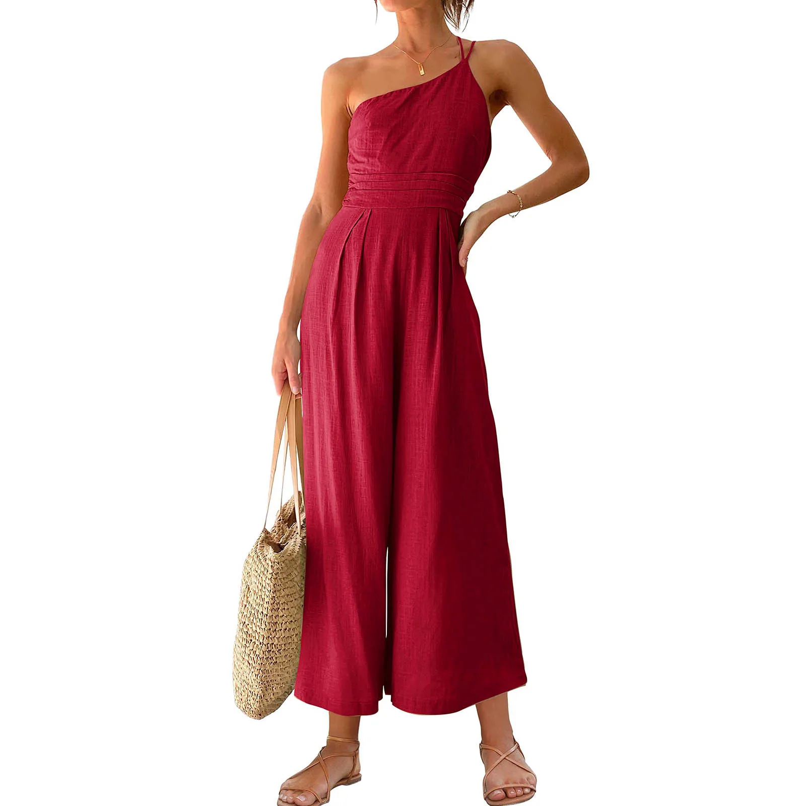 Years Romper for Women Leg Straps Waist Casual Pleated Romper Shoulder One Wide With Pockets Women Summer Neon Coat Women
Years Romper for Women Leg Straps Waist Casual Pleated Romper Shoulder One Wide With Pockets Women Summer Neon Coat Women