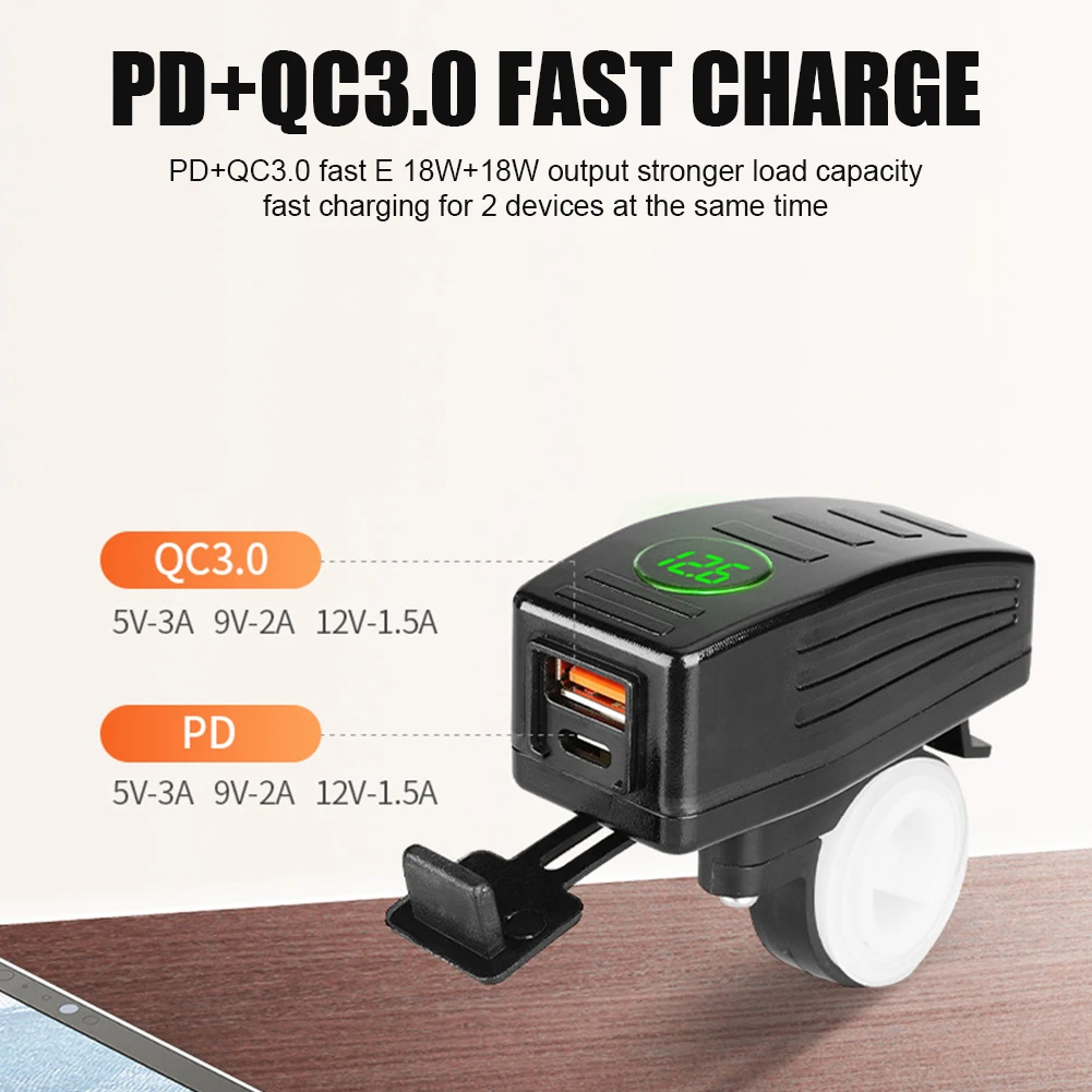 QC3.0 Dual USB Motorcycle Charger Waterproof Quick Charger Vehicle-mounted Switch 12V Power Supply Adapter Moto Accessories
QC3.0 Dual USB Motorcycle Charger Waterproof Quick Charger Vehicle-mounted Switch 12V Power Supply Adapter Moto Accessories