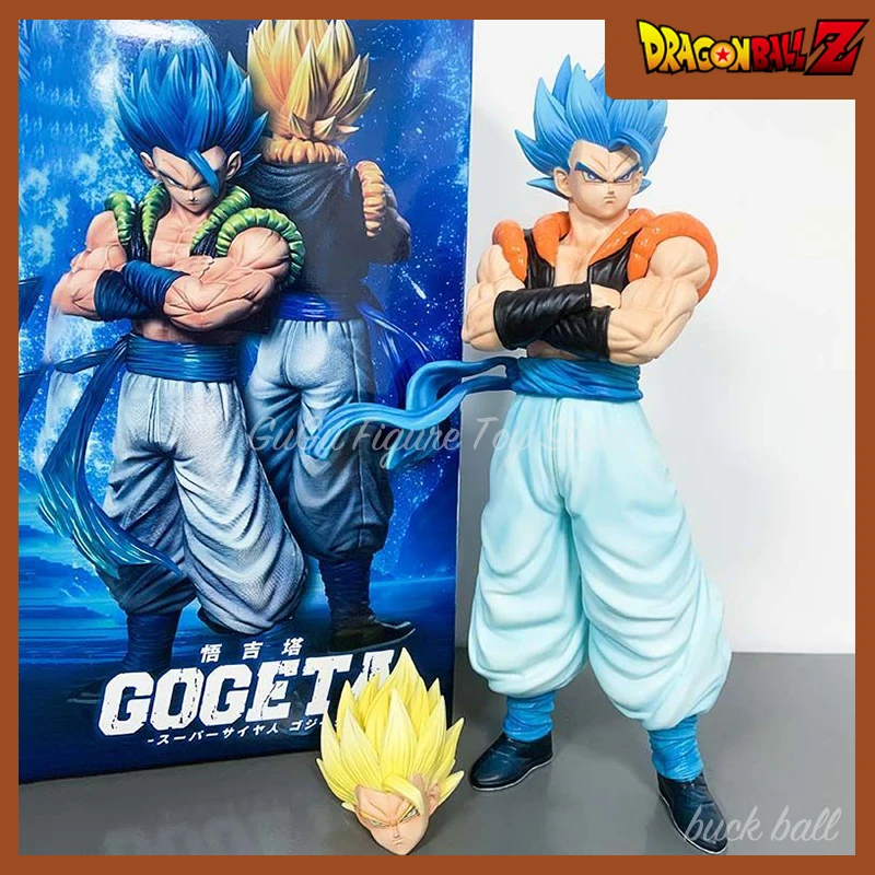 30 см фигурка Dragon ball Gogeta 2 головки синие желтые волосы стоячая коллекция статуй