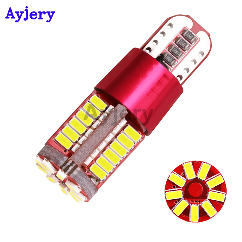 

AYJERY 400PCS T10 168 192 W5W 57 SMD 3014 LED Canbus No Error Car Marker Light Parking Lamp Motor Wedge Bulb White Red Blue