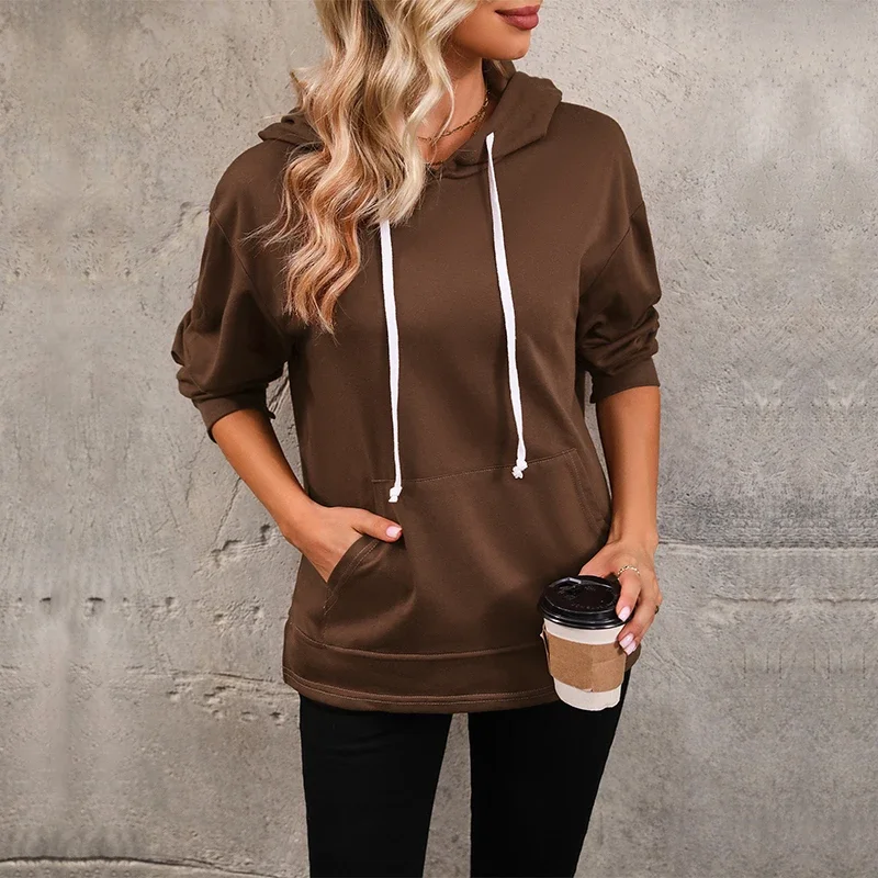 Autumn 2023 Hoodie Solid Color Fashion Casual Drawstring Comfortable Pocket Long Sleeve Women's Sweater
Autumn 2023 Hoodie Solid Color Fashion Casual Drawstring Comfortable Pocket Long Sleeve Women's Sweater