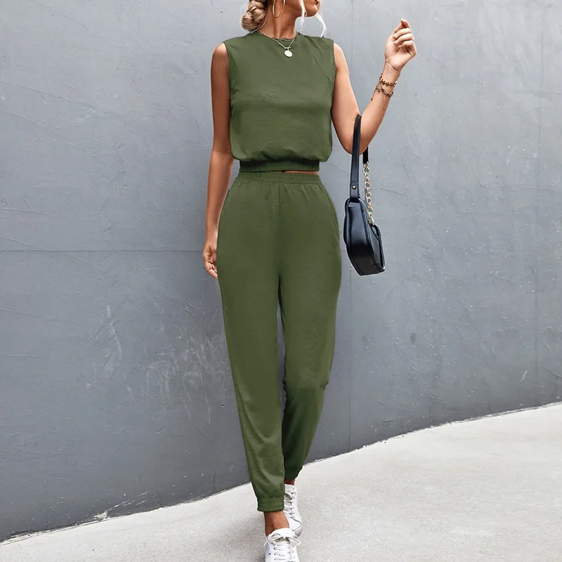 YEMOGGY Elegant Ladies 2 piece set for Summer Women Suits 2022 New Sleeveless Short Tops + Elastic Waist Trousers Casual Sets
YEMOGGY Elegant Ladies 2 piece set for Summer Women Suits 2022 New Sleeveless Short Tops + Elastic Waist Trousers Casual Sets