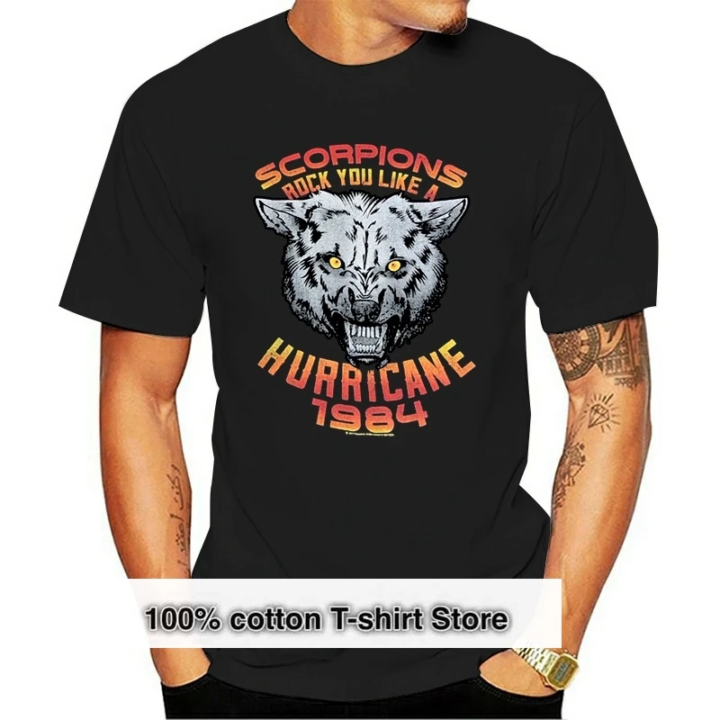

Scorpions Wolf Rock You Like A Hurricane 1984 MenS T Shirt Rock Band Tour Merch High Quality Tee Shirt