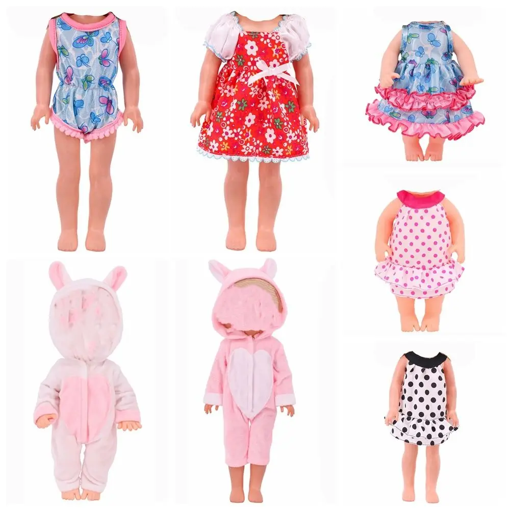 

Playing House Photo Props Gift Doll Clothes Fit 14Inch/35cm Cartoon Rabbit Bodysuit Mini Dress Suit Changing Dressing Game