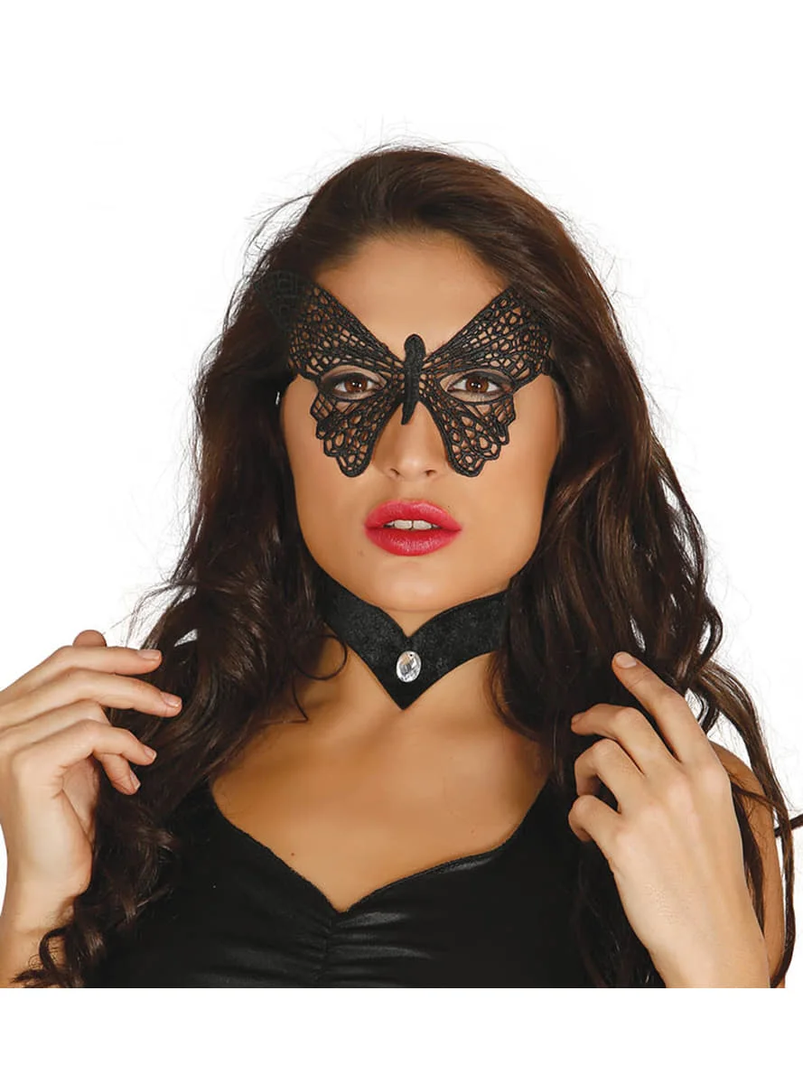 Кружевная праздвечерние чная маска с бабочками черного цвета
Кружевная праздвечерние чная маска с бабочками черного цвета