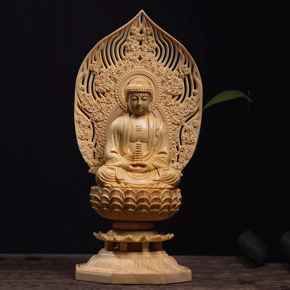 Boxwood Cypress Wood Carving Amitabha Buddha Statue Ornaments Sakyamuni Buddha Three Treasures Medicine Buddha Crafts
Boxwood Cypress Wood Carving Amitabha Buddha Statue Ornaments Sakyamuni Buddha Three Treasures Medicine Buddha Crafts