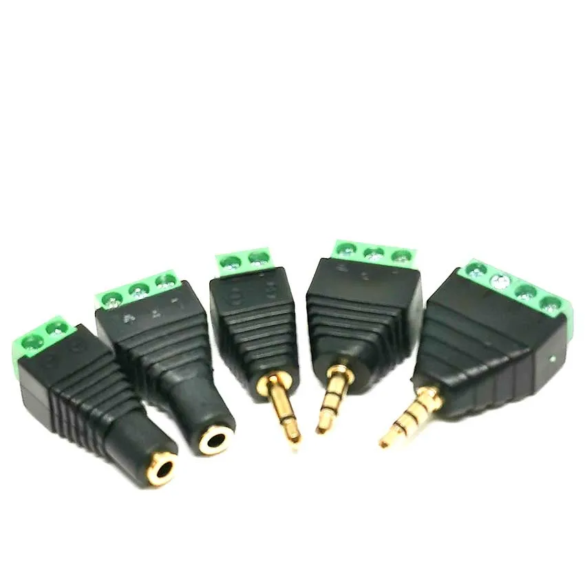 3pcs 3.5mm 3ploe 1/8 Inch Stereo Male Plug to AV Screw Video Balun Terminal Jack 3.5 mm Male 3 pin Terminal Block Plug Connector
3pcs 3.5mm 3ploe 1/8 Inch Stereo Male Plug to AV Screw Video Balun Terminal Jack 3.5 mm Male 3 pin Terminal Block Plug Connector