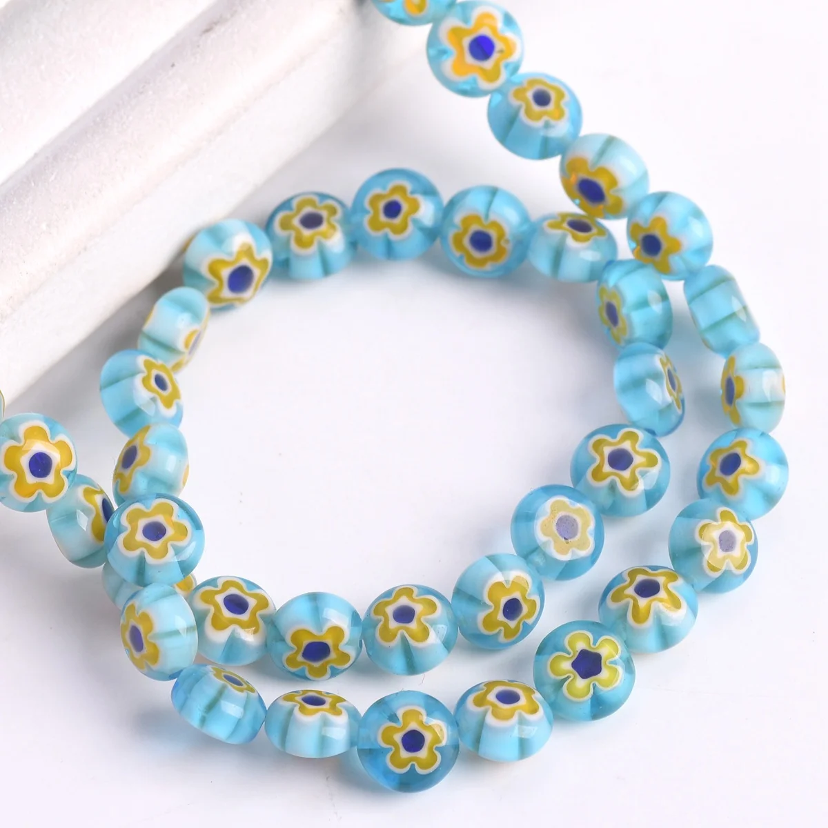 50pcs Blue Yellow Flower Patterns 8mm Flat Round Millefiori Glass Loose Crafts Beads For Jewelry Making DIY Findings
50pcs Blue Yellow Flower Patterns 8mm Flat Round Millefiori Glass Loose Crafts Beads For Jewelry Making DIY Findings