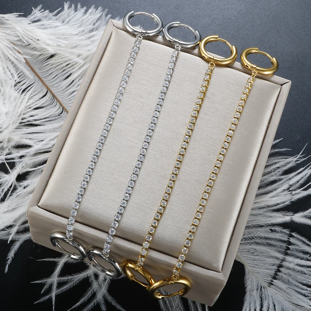 Gold Plated Drop Earrings Stainless Steel Double Round Fashion Tassel Retro Zircon Long Chain Earrings Formal Elegant Jewelry
Gold Plated Drop Earrings Stainless Steel Double Round Fashion Tassel Retro Zircon Long Chain Earrings Formal Elegant Jewelry
