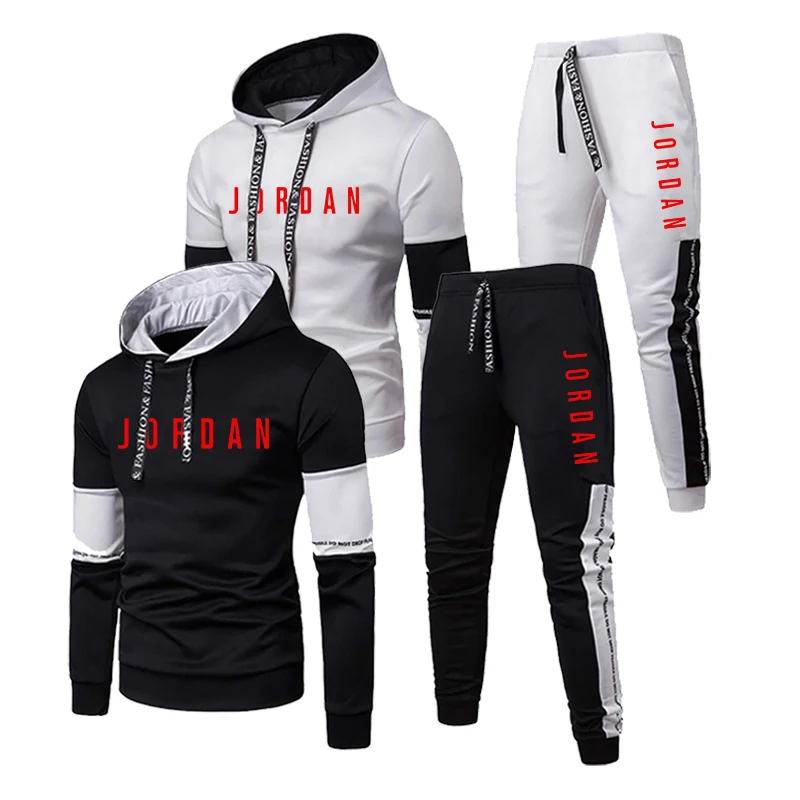 Мужской спортивный костюм с надписью, толстовка с капюшоном и штаны
Мужской спортивный костюм с надписью, толстовка с капюшоном и штаны