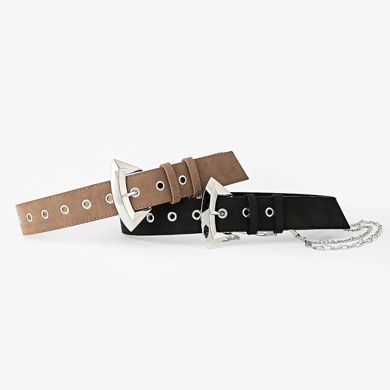 Fashion personality big pin button frosted texture women's solid color eyelet decorative pants belt leisure chain belt
Fashion personality big pin button frosted texture women's solid color eyelet decorative pants belt leisure chain belt