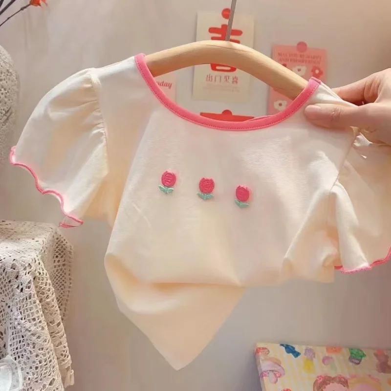 T-Shirts Casual Simple Bubble Sleeve Print Solid Versatile Bows Brief Loose Sweet New Summer Style Yound Collar Cute
T-Shirts Casual Simple Bubble Sleeve Print Solid Versatile Bows Brief Loose Sweet New Summer Style Yound Collar Cute