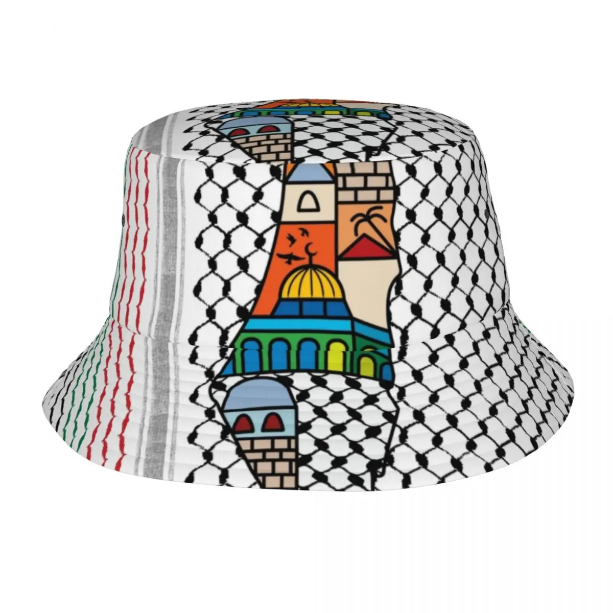 Custom Palestine Palestinian Map With Kufiya Hatta Pattern Bucket Hat Unisex Sacred Jerusalem Outdoor Sun Summer Fisherman Cap 
Custom Palestine Palestinian Map With Kufiya Hatta Pattern Bucket Hat Unisex Sacred Jerusalem Outdoor Sun Summer Fisherman Cap