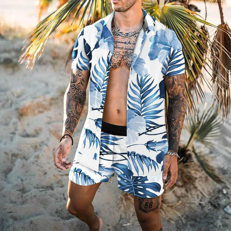 Men Hawaiian Sets Summer Print Short Sleeve Button Shirt Beach Shorts Holiday Tropical Mens Two Piece Suit Cardigan High Quality
Men Hawaiian Sets Summer Print Short Sleeve Button Shirt Beach Shorts Holiday Tropical Mens Two Piece Suit Cardigan High Quality