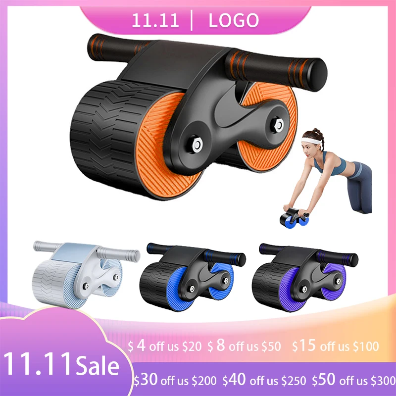 

Abdominal Muscles Ab Wheel Roller Automatic Rebound Belly Wheel Mute Wheel Exerciser Arm Bodybuilding Home Gym Fitness Equipment