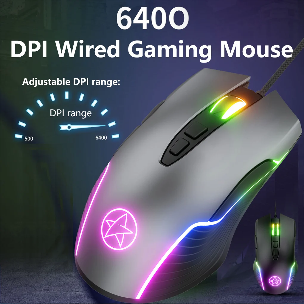 USB Wired Gaming Mouse 7-buttons PC 6-gears Computer Laptop Game Mice Supplies Household Replacement for Windows XP/7/8/10
USB Wired Gaming Mouse 7-buttons PC 6-gears Computer Laptop Game Mice Supplies Household Replacement for Windows XP/7/8/10