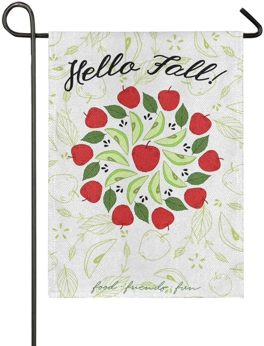 Hello Fall Autumn Apple Garden Flag Welcome Home House Flags Double Sided Yard Banner Outdoor Decor Banner for Outside House Yar
Hello Fall Autumn Apple Garden Flag Welcome Home House Flags Double Sided Yard Banner Outdoor Decor Banner for Outside House Yar