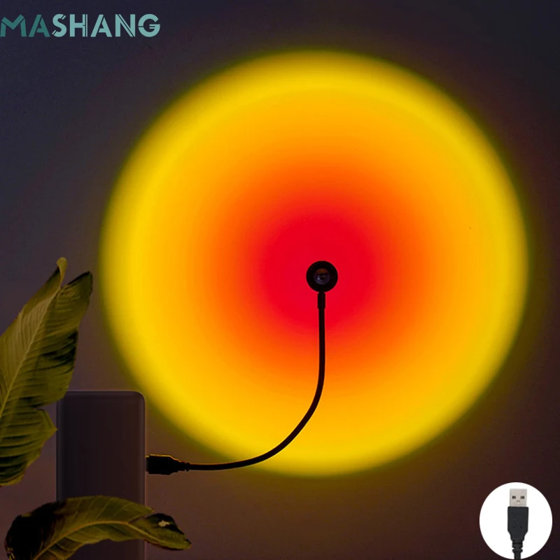 Usb Sunset Lamp 7 Colors Atmosphere Night Light Rainbow Projector Mini Sunset/Sunrise Projection Lamps for Bedroom Photographic
Usb Sunset Lamp 7 Colors Atmosphere Night Light Rainbow Projector Mini Sunset/Sunrise Projection Lamps for Bedroom Photographic