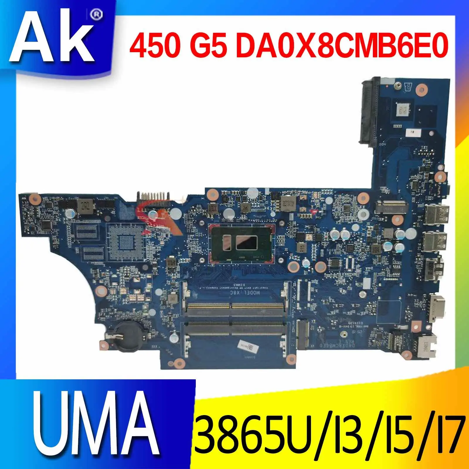 Материнская плата для ноутбука HP ProBook 450 G5, материнская плата с процессором 3865U I3 I5 I7 7-го поколения 8-го поколения UMA DA0X8CMB6E0, материнская плата ...
Материнская плата для ноутбука HP ProBook 450 G5, материнская плата с процессором 3865U I3 I5 I7 7-го поколения 8-го поколения UMA DA0X8CMB6E0, материнская плата ...