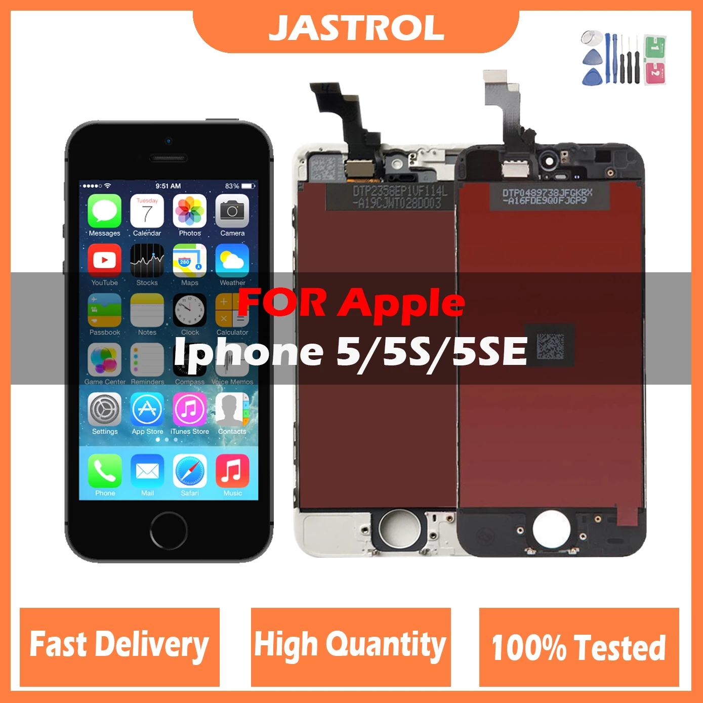 100% Tested AAA+++LCD Display For iPhone 5 5C 5S Touch Screen Replacement For iPhone SE 2016 SE 2020 No Dead Pixel With Tools
100% Tested AAA+++LCD Display For iPhone 5 5C 5S Touch Screen Replacement For iPhone SE 2016 SE 2020 No Dead Pixel With Tools