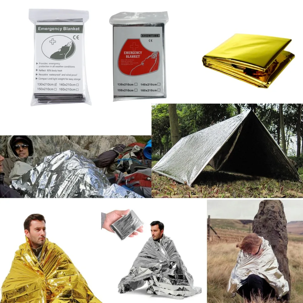 Emergency Blanket Outdoor Survive First Aid Military Rescue Kit Windproof Waterproof Foil Thermal Blanket for Camping Hiking
Emergency Blanket Outdoor Survive First Aid Military Rescue Kit Windproof Waterproof Foil Thermal Blanket for Camping Hiking
