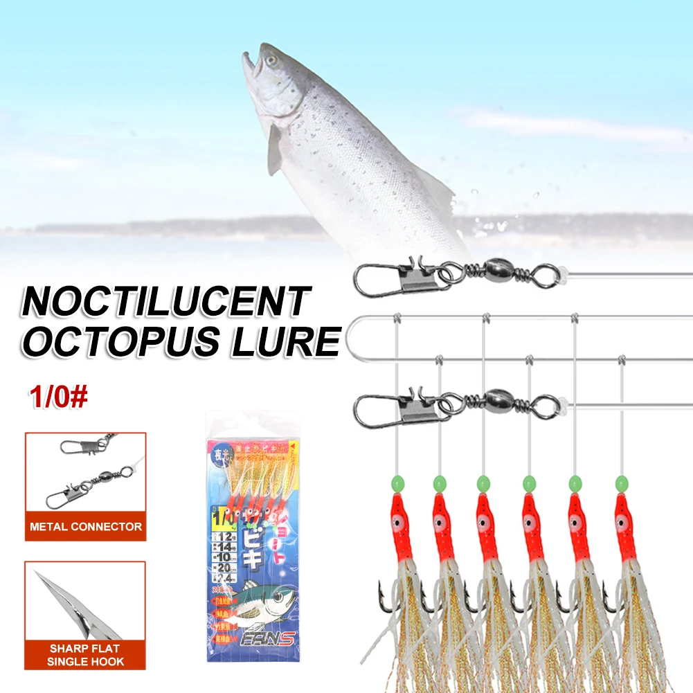 1set Squid Fishing Hook Bionic Fish Skin Lure With Luminous Beads Fishing Lures Fishing Tackle The Hook Tip Is Sharp With Barbed
1set Squid Fishing Hook Bionic Fish Skin Lure With Luminous Beads Fishing Lures Fishing Tackle The Hook Tip Is Sharp With Barbed