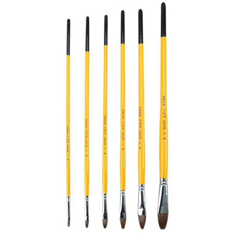 NEW-MONET Wooden Handle Long Tail Oil Paint Brushes Painting Pen DIY Art Supplies Watercolor Brush 6Pcs Art Stationery
NEW-MONET Wooden Handle Long Tail Oil Paint Brushes Painting Pen DIY Art Supplies Watercolor Brush 6Pcs Art Stationery