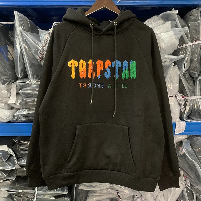 

Trapstar Fleece Hoodie Sweatshirts Set 1:1 Good Quality Colorful Flocking Logo Hoody Suit Original Package