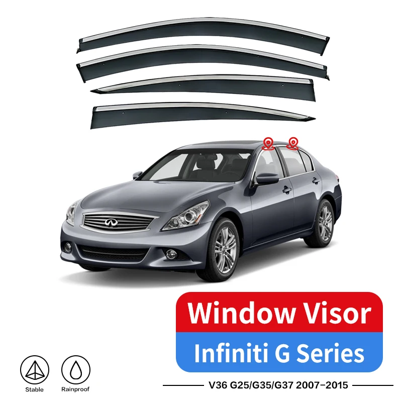 Пластиковый оконный козырек для INFINITI G35 G25 MK4/V36 2007-2015, вентиляционные оттенки, защита от солнца, дождя
Пластиковый оконный козырек для INFINITI G35 G25 MK4/V36 2007-2015, вентиляционные оттенки, защита от солнца, дождя