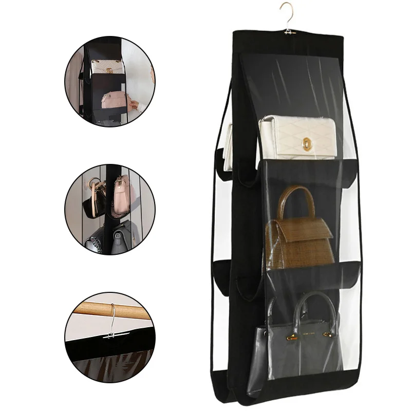 6 Pocket Hanging Handbag Organizer Organizer Organize Sundry Wardrobe Closet Transparent Bag Door Storage Bag Door Wall Clear
6 Pocket Hanging Handbag Organizer Organizer Organize Sundry Wardrobe Closet Transparent Bag Door Storage Bag Door Wall Clear