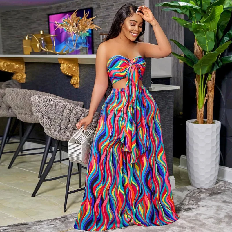 WUHE Elegant Wave Striped Two Piece Set Sweatsuit 2022 Summer Bow Crop Top and Loose Dress Women Outfits Matching Set
WUHE Elegant Wave Striped Two Piece Set Sweatsuit 2022 Summer Bow Crop Top and Loose Dress Women Outfits Matching Set