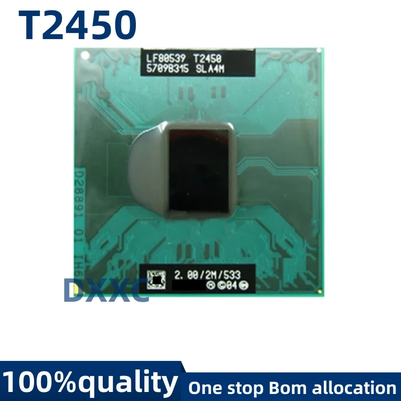 For Core T2450 SLA4M 2.00 GHz 533 MHz Original PGA notebook processor
For Core T2450 SLA4M 2.00 GHz 533 MHz Original PGA notebook processor