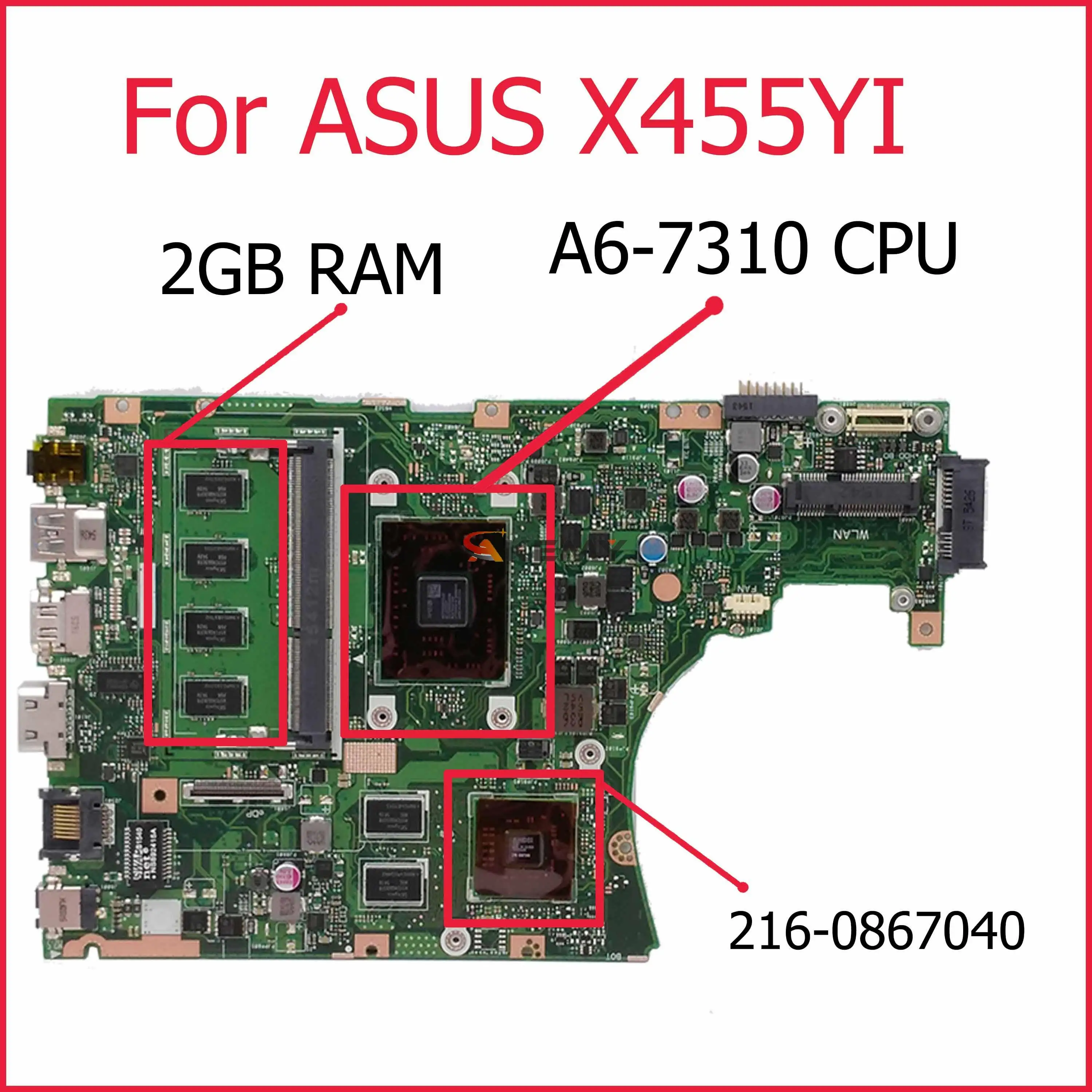 Материнская плата Akemy 100% для ноутбука asus X455 X455YI с A6-7310 cpu rev.2.0 + graphic 216-0867040
Материнская плата Akemy 100% для ноутбука asus X455 X455YI с A6-7310 cpu rev.2.0 + graphic 216-0867040