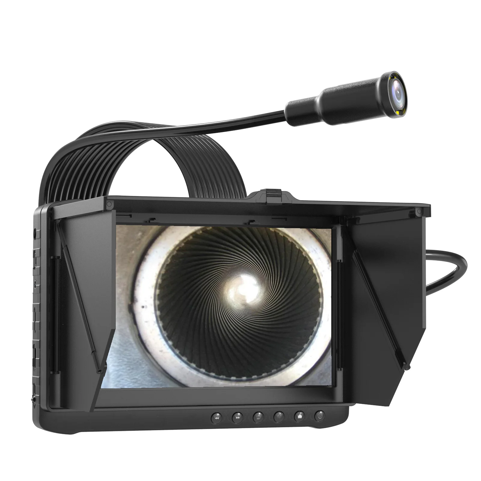 

Водонепроницаемая промышленная камера-эндоскоп IP68 для осмотра труб, экран 7 дюймов, Фотокамера