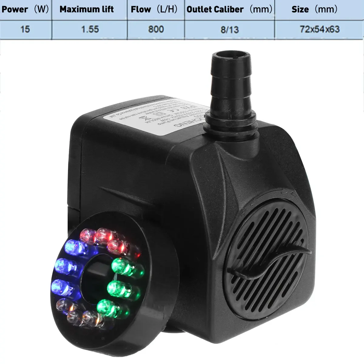 Портативный погружной водяной насос LED, 220В, 5/8/10/15/25Вт 
Портативный погружной водяной насос LED, 220В, 5/8/10/15/25Вт